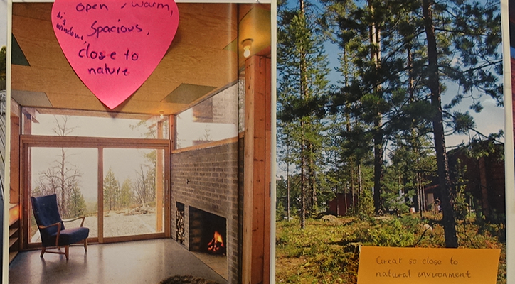 photographs and post-it notes detailing local people's ideas for An Camas Mor